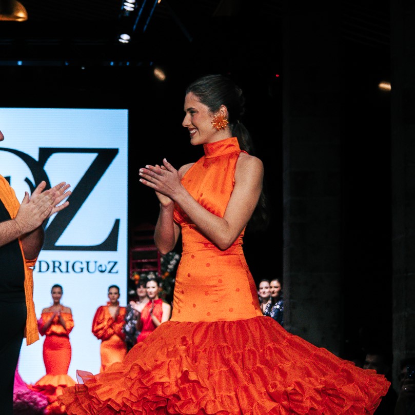 Pendientes flamenca sol flor naranja - Imagen 3