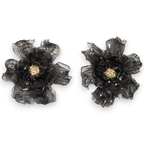 Pendientes flamenca flor XL negro