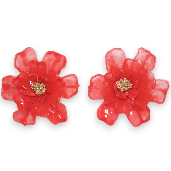 Pendientes flamenca flor XL rojo