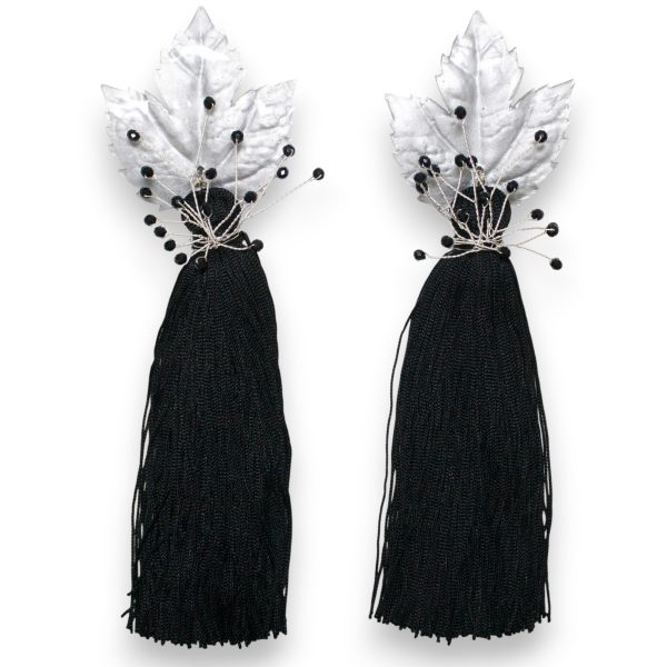 Pendientes flamenca flecos negro