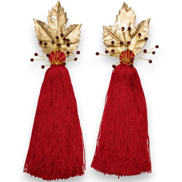 Pendientes flamenca flecos rojo